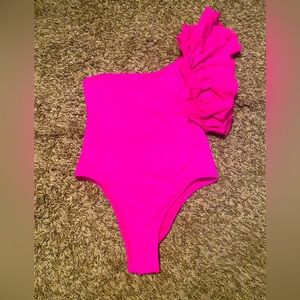 Zara One Shoulder One Piece Swimsuit